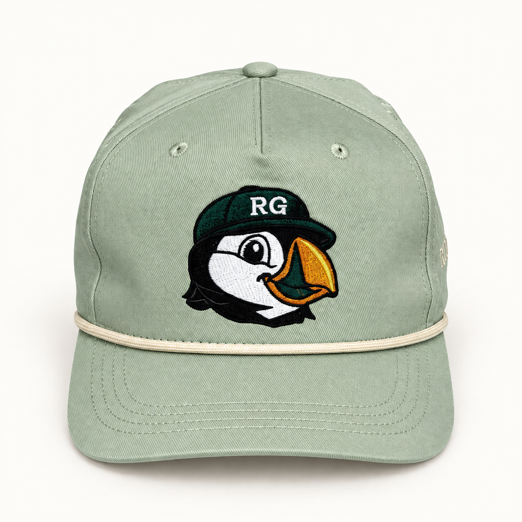 Republic Golf Puffin Rope Hat in sage green – front view