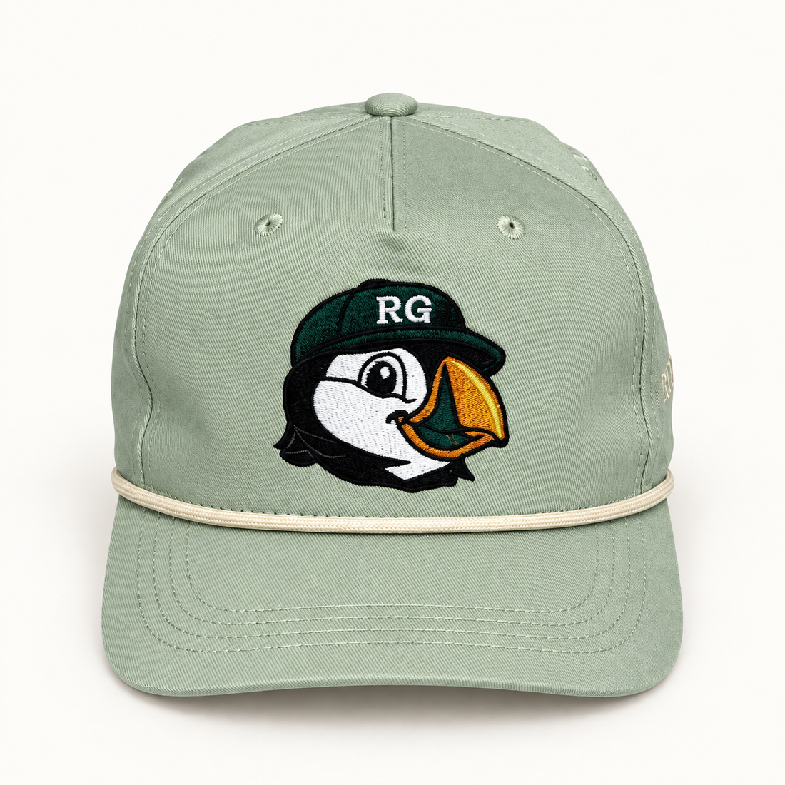 Republic Golf Puffin Rope Hat in sage green – front view